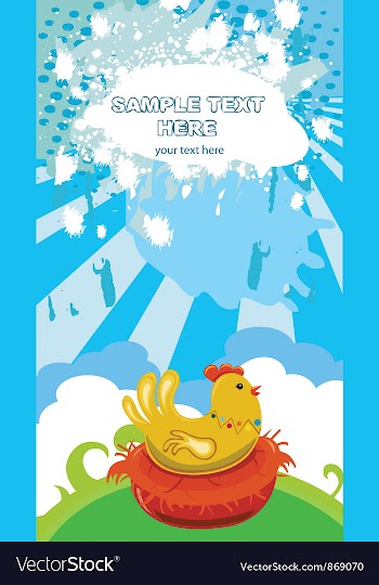 Easter background with hen vector image