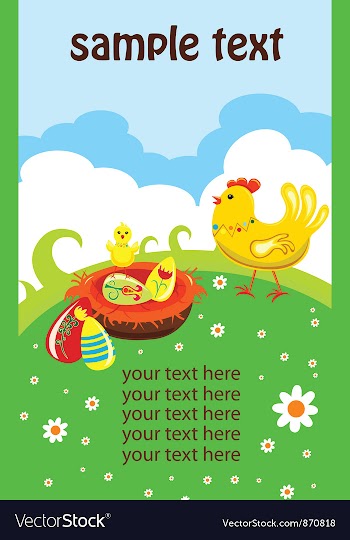 Easter background with hen vector image