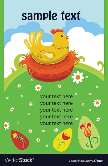 Easter background with hen vector image