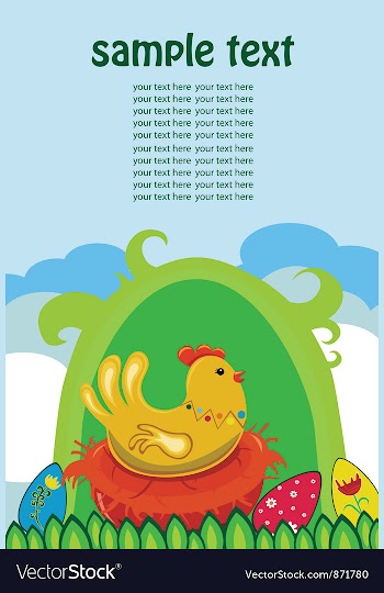 Easter background with hen vector image
