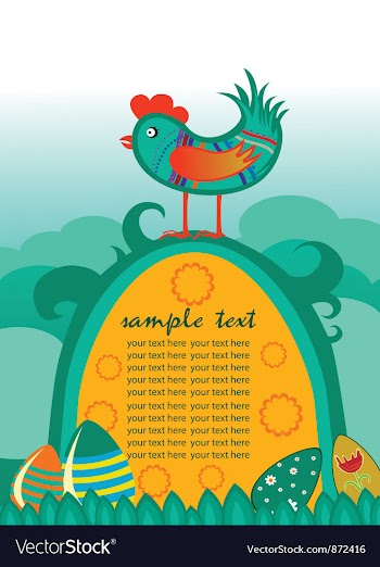 Easter background with hen vector image