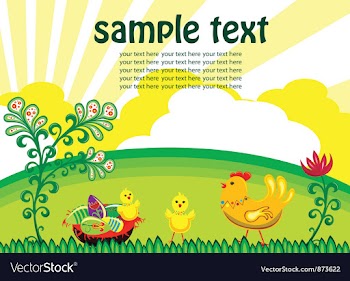 Easter background with hen vector image