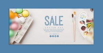 Easter banner mockup Free Psd