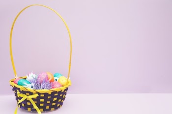 Easter Basket On Pink