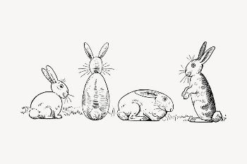 Easter bunnies clipart, vintage hand | Free Vector - rawpixel