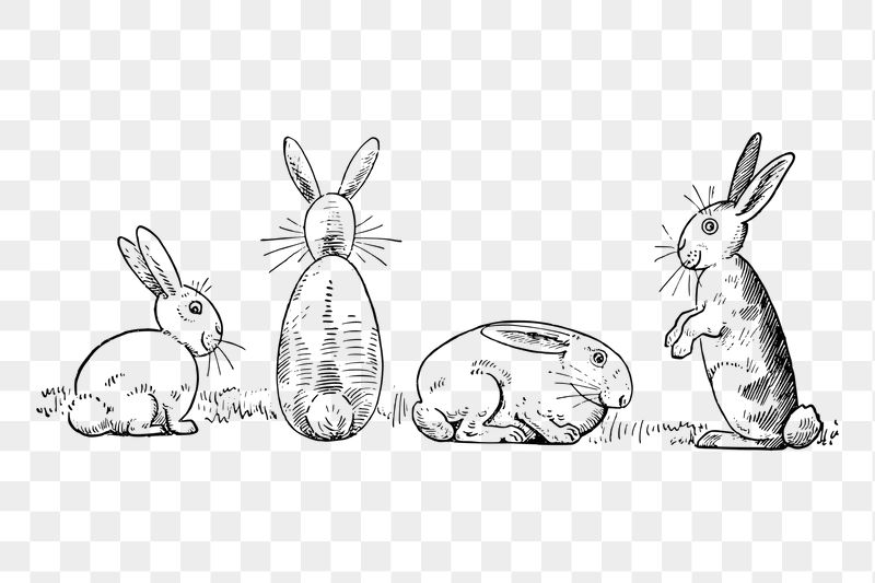 Easter bunnies png sticker illustration, | Free PNG - rawpixel