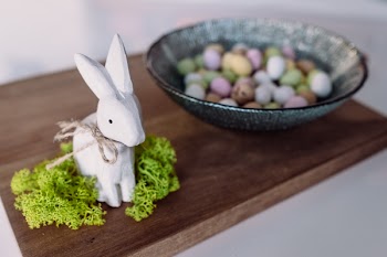 Easter bunny and chocolate eggs