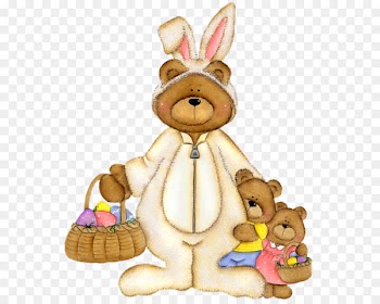 Easter Bunny Bear Clip art - Easter Bear with Basket PNG Picture 