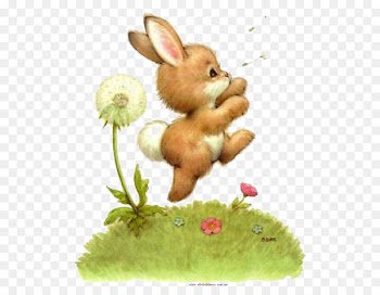 Easter Bunny Belgian Hare European rabbit - Rabbit and dandelion 