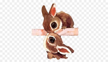 Easter Bunny Bunnies & Rabbits Kiss - Fun kissing rabbit picture material 