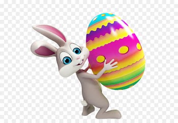Easter Bunny Clip art - Easter Bunny with Colorful Egg Transparent PNG Clipart 