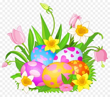 Easter Bunny Clip art - Easter Flowers Cliparts 