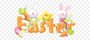 Easter Bunny Clip art - Easter Transparent Cute Text PNG Clipart 