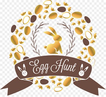 Easter Bunny Clip art - Golden glitter Bunny label 