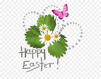 Easter Bunny Clip art - Happy Easter Transparent Text with Deco PNG Picture 