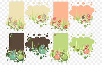 Easter Bunny Clip art - The rabbit flower is lovely and the Easter picture is on the border 