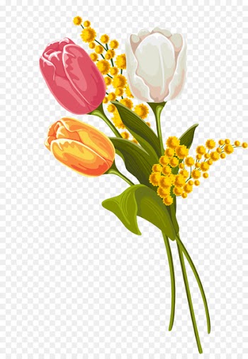 Easter Bunny Clip art - Vintage Flowers 