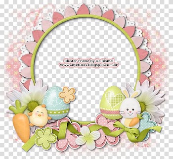 Easter Bunny Cuadro, easter frame transparent background PNG clipart