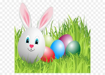 Easter Bunny Domestic rabbit Clip art - Easter Grass with Bunny Egg PNG Clipart Image 