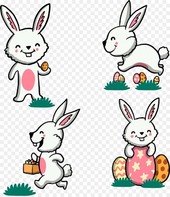 Easter Bunny Domestic rabbit European rabbit Illustration - Running cartoon rabbit 