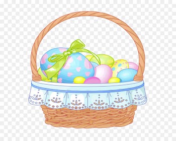 Easter Bunny Easter basket Clip art - Easter Basket with Eggs Transparent Clipart 