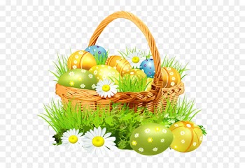 Easter Bunny Easter basket Clip art - Easter Basket with Eggsand Daisies PNG Clipart Picture 