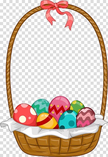 Easter Bunny Easter basket , Colorful candy transparent background PNG clipart