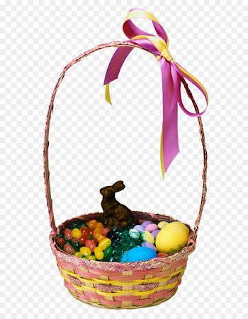 Easter Bunny Easter basket - Transparent Easter Basket and Bunny PNG Clipart Picture 