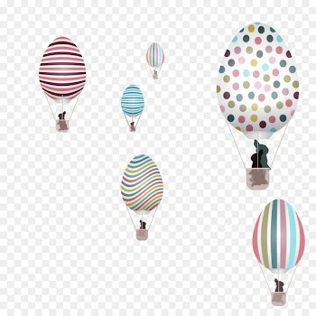 Easter Bunny - Easter Bunny Vector material with hot air balloon 