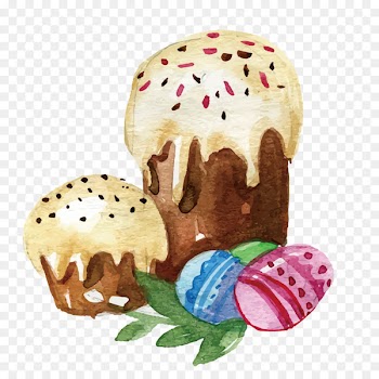 Easter Bunny Easter cake Wedding invitation Easter egg - Vector watercolor cake 