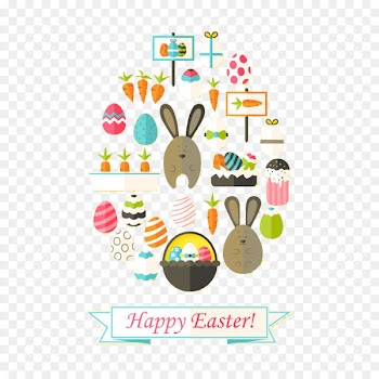 Easter Bunny Easter egg Clip art - Color Easter border decorative pattern 