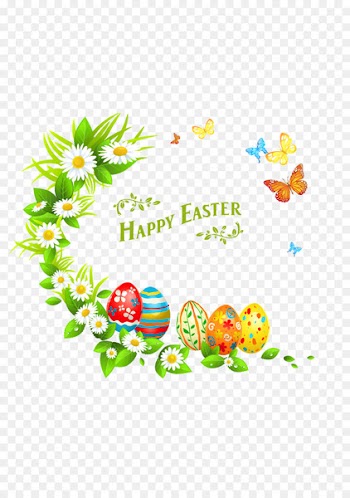 Easter Bunny Easter egg Clip art - Colorful Easter invitation 