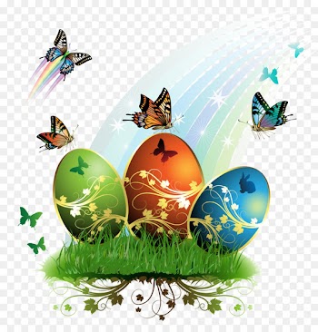 Easter Bunny Easter egg Clip art - Grass Eggs Vector 