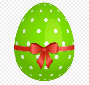 Easter Bunny Easter egg Clip art - Green Dotted Easter Egg with Red Bow PNG Clipart 