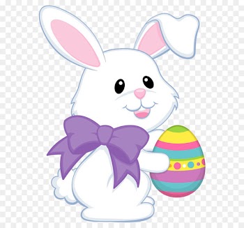 Easter Bunny Easter egg Easter basket Clip art - Easter Cute Bunny with Purple Bow Transparent PNG Clipart 