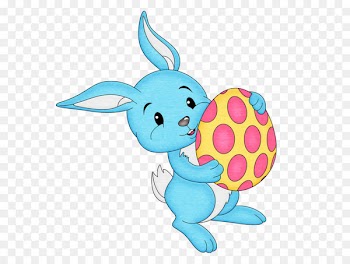 Easter Bunny Easter egg - Easter Blue Bunny with Egg Transparent PNG Clipart 