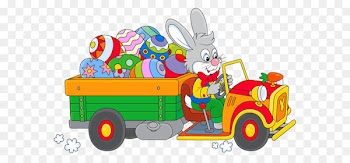 Easter Bunny Easter egg Egg decorating Clip art - Easter Bunny with Egg Truck PNG Clipart 