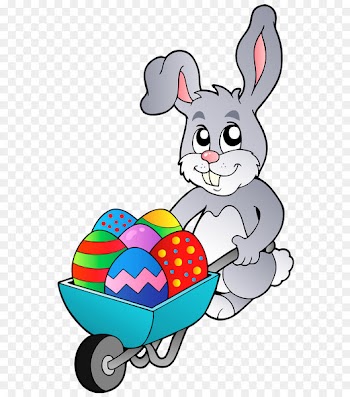 Easter Bunny Easter egg Rabbit Hare - Transparent Easter Bunny with Egg Cart PNG Clipart Picture 