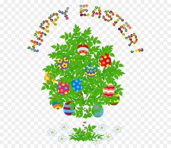 Easter Bunny Easter egg tree Clip art - Happy Easter and Egg Tree PNG Clipart Picture 