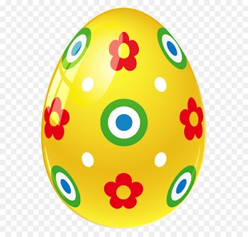 Easter Bunny Easter egg Yellow Clip art - Yellow Easter Egg with Flowers PNG Picture 