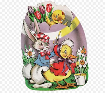Easter Bunny Easter postcard Egg decorating - watercolor bunny 