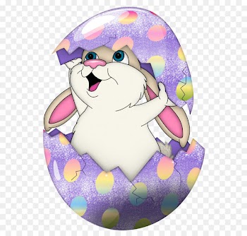 Easter Bunny Egg hunt Easter egg Clip art - Cute Purple Easter Bunny in Egg Transparent PNG Clipart 