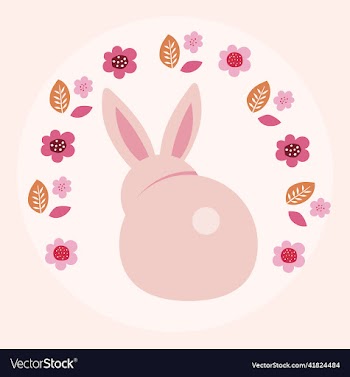 easter bunny flowers background colorful