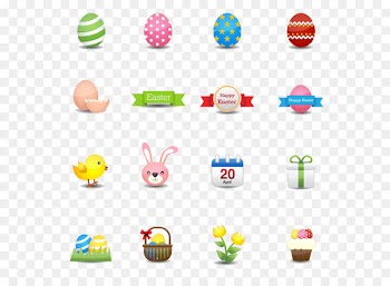 Easter Bunny Illustration - Small colored pattern 