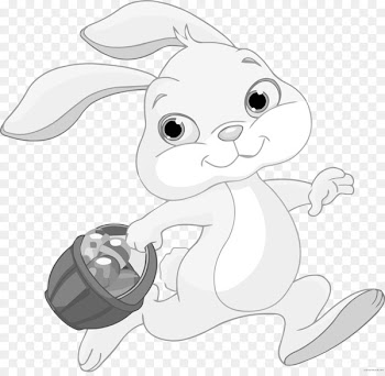 Easter Bunny Image Portable Network Graphics Text - bunny black and white 