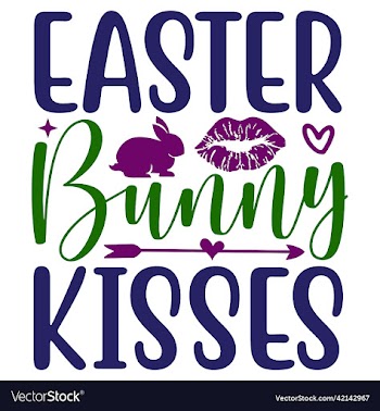easter bunny kisses silhouette bunny