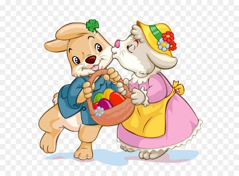 Easter Bunny Love Easter egg Clip art - Easter Bunnies with Egg Basket PNG Clipart 
