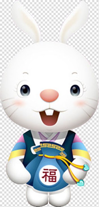 Easter Bunny Moon rabbit Mid-Autumn Festival, Cute little rabbit transparent background PNG clipart