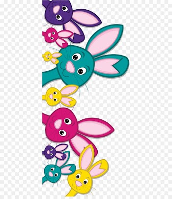 Easter Bunny Rabbit Clip art - Vector hand colored rabbit 