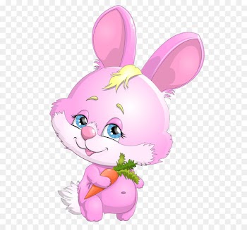 Easter Bunny Rabbit Cuteness Clip art - Cute Pink Bunny with Carrot PNG Clipart Picture 